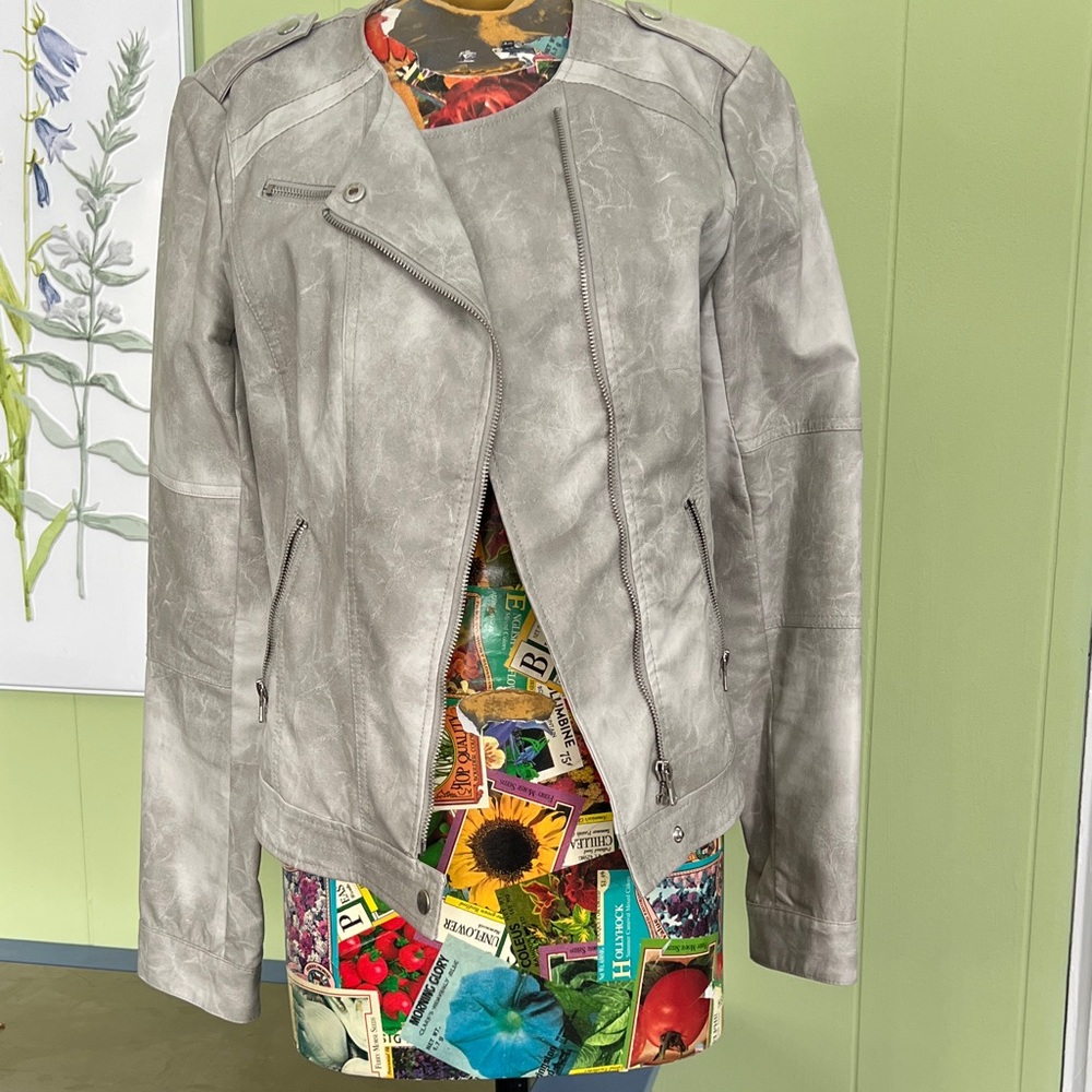 Daytrip Light Gray Leather Jacket - image 1